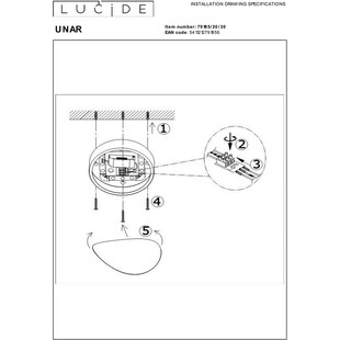 Plafon LED Unar czarny | Ściemnianie 3 stopni | Lucide