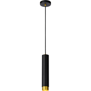 Lampa wisząca tuba Floris czarna - Lucide | Eleganckie oświetlenie