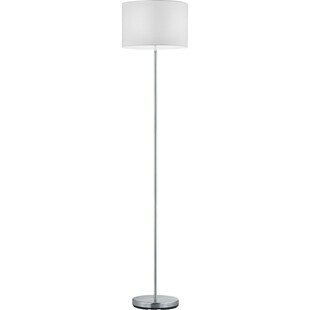 Lampa podłogowa z abażurem Hotel Biały/Nikiel Mat marki Trio