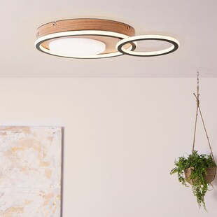 Plafon LED Karney - nowoczesny design z drewnem | Brilliant