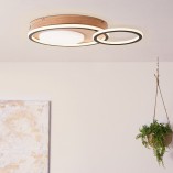 Plafon LED Karney - nowoczesny design z drewnem | Brilliant