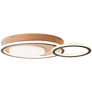 Plafon nowoczesny z drewnem Karney LED 57cm czarny Brilliant
