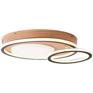 Plafon LED Karney - nowoczesny design z drewnem | Brilliant