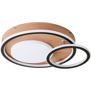 Plafon LED Karney - nowoczesny design z drewnem | Brilliant