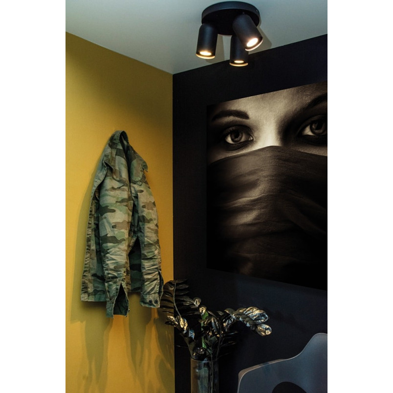 Reflektor sufitowy Punch III czarny Lucide