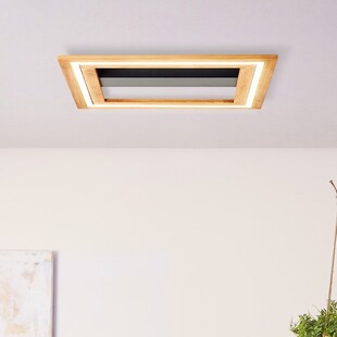 Plafon LED Rhea - nowoczesny design z drewnem | Brilliant