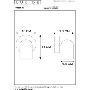 Reflektor sufitowy Punch czarny Lucide