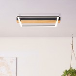 Plafon LED czarny z drewnem | Brilliant Loneos 45x40cm - Kup Teraz!
