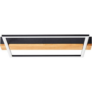 Plafon LED czarny z drewnem | Brilliant Loneos 45x40cm - Kup Teraz!
