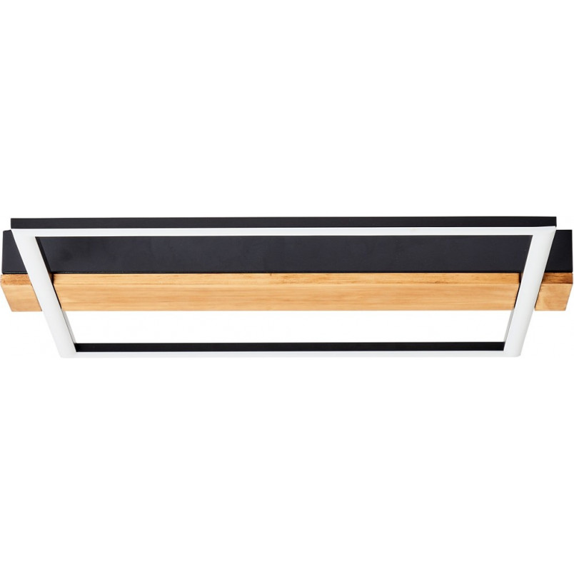 Plafon LED czarny z drewnem | Brilliant Loneos 45x40cm - Kup Teraz!