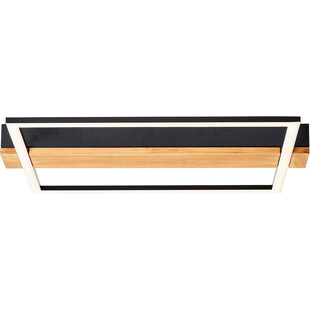 Plafon LED czarny z drewnem | Brilliant Loneos 45x40cm - Kup Teraz!