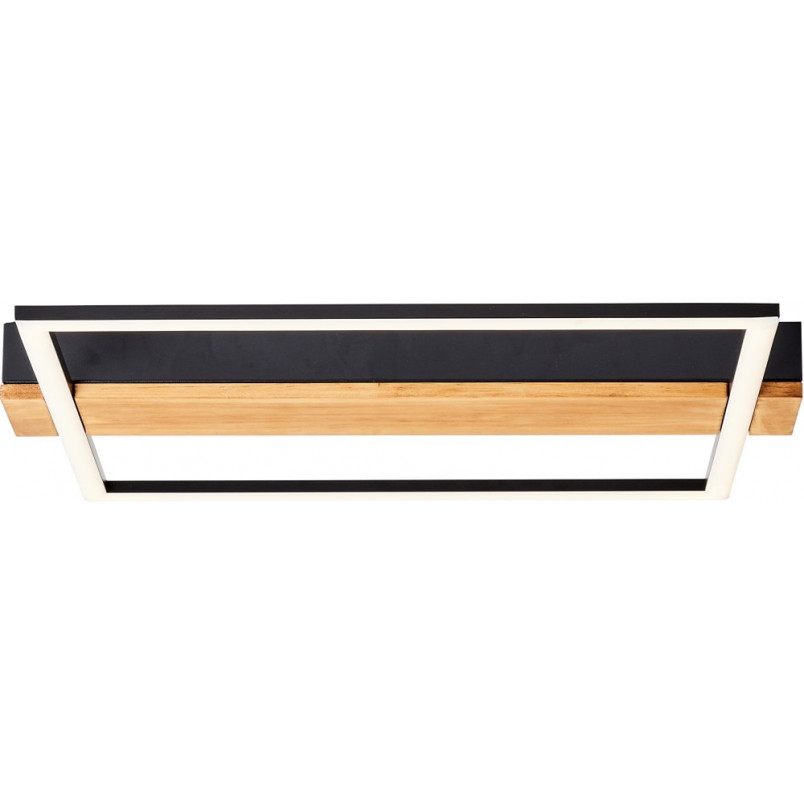 Plafon LED czarny z drewnem | Brilliant Loneos 45x40cm - Kup Teraz!