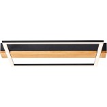 Plafon LED czarny z drewnem | Brilliant Loneos 45x40cm - Kup Teraz!