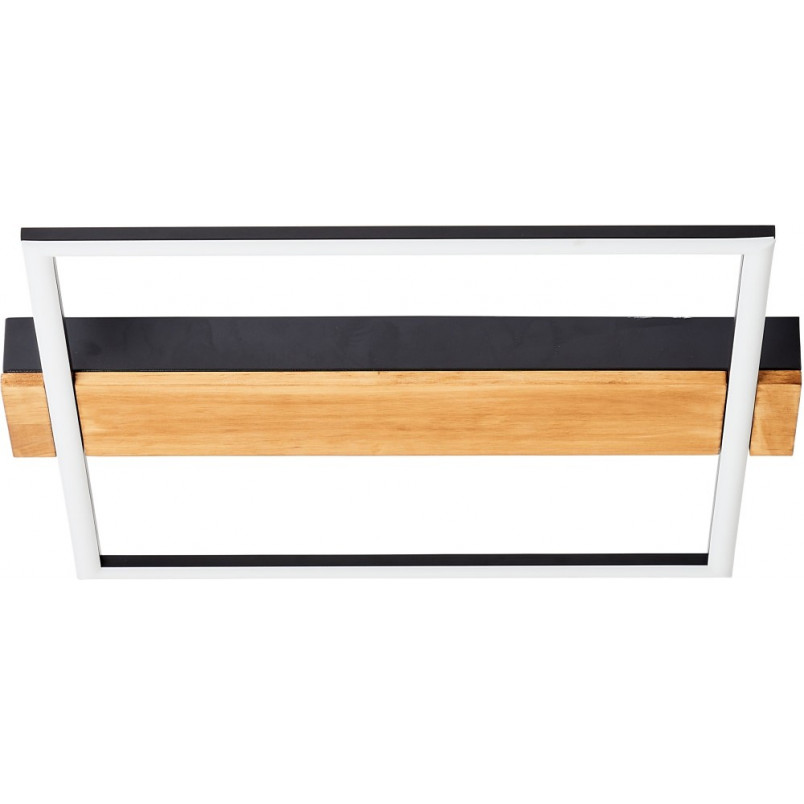 Plafon LED czarny z drewnem | Brilliant Loneos 45x40cm - Kup Teraz!