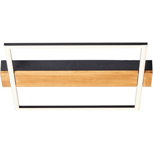 Plafon nowoczesny z drewnem Loneos LED 45x40cm czarny Brilliant