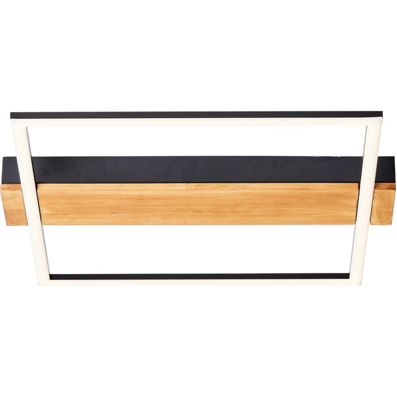 Plafon LED czarny z drewnem | Brilliant Loneos 45x40cm - Kup Teraz!