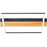 Plafon LED czarny z drewnem | Brilliant Loneos 45x40cm - Kup Teraz!