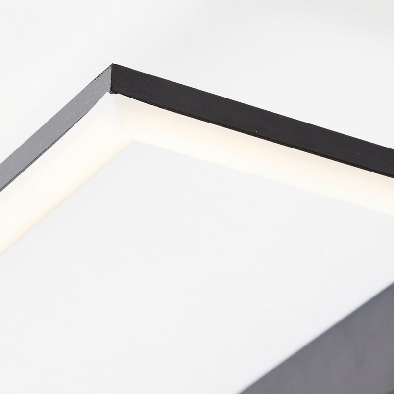 Plafon LED czarny z drewnem | Brilliant Loneos 45x40cm - Kup Teraz!