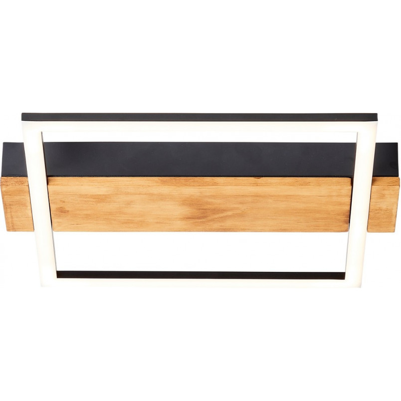 Plafon LED czarny z drewnem | Brilliant Loneos 45x40cm - Kup Teraz!