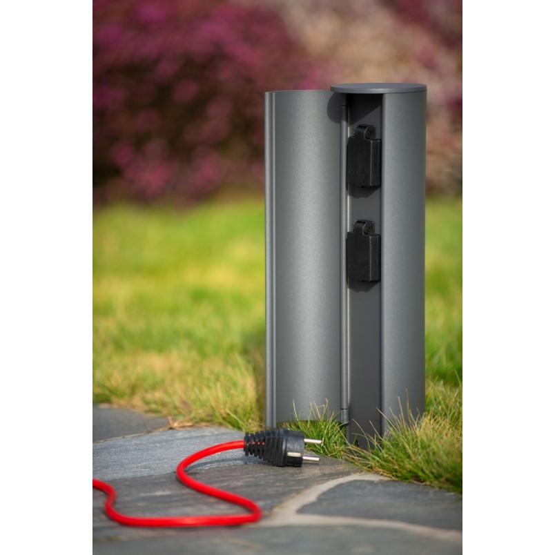 Gniazdo ogrodowe antracyt Lucide | Plug Box - Stylowe i funkcjonalne