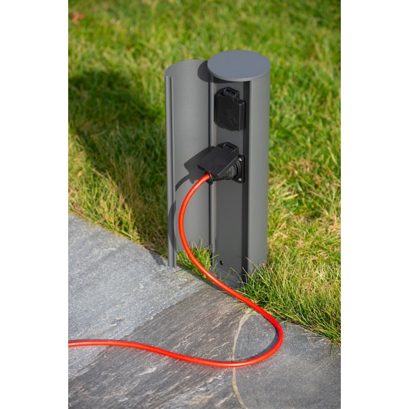 Gniazdo ogrodowe antracyt Lucide | Plug Box - Stylowe i funkcjonalne