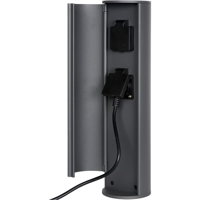 Gniazdo ogrodowe antracyt Lucide | Plug Box - Stylowe i funkcjonalne