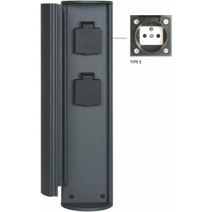 Gniazdo ogrodowe Plug box II antracytowe Lucide