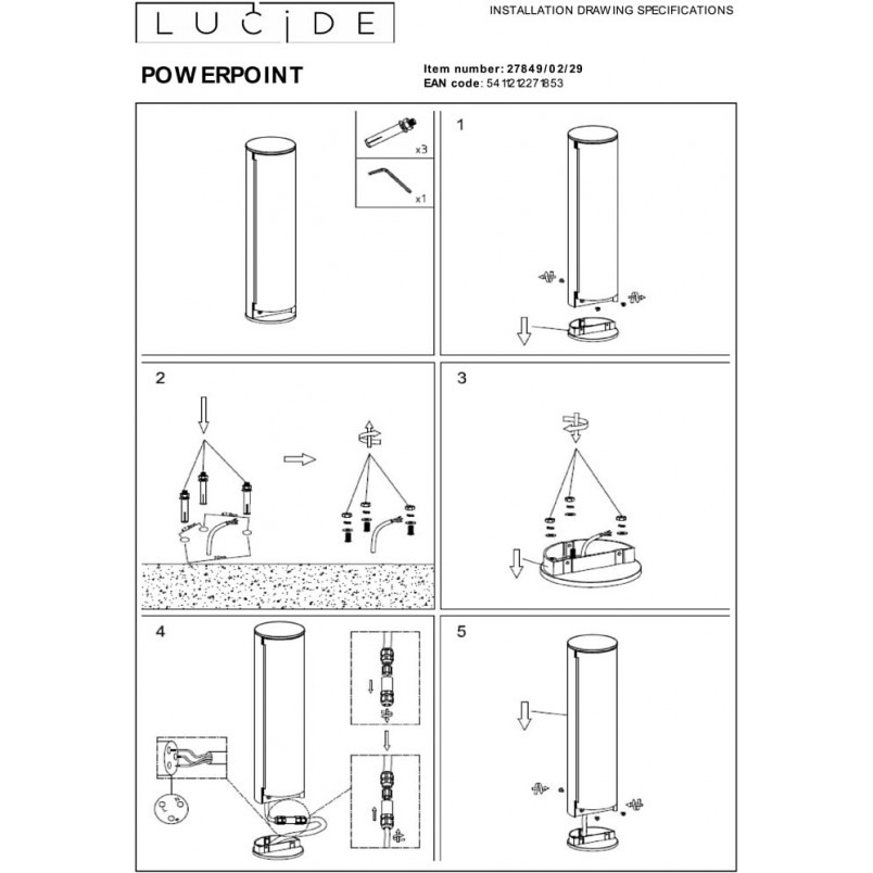 Gniazdo ogrodowe Plug box II antracytowe Lucide