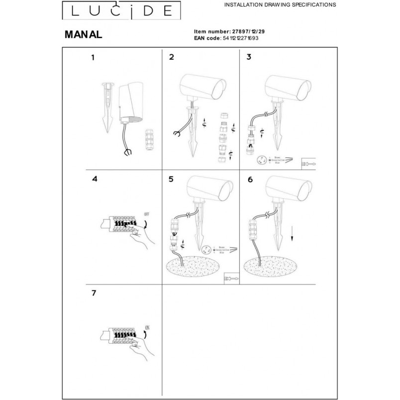 Lampa zewnętrzna Manal LED - Elegancki słupek ogrodowy Lucide