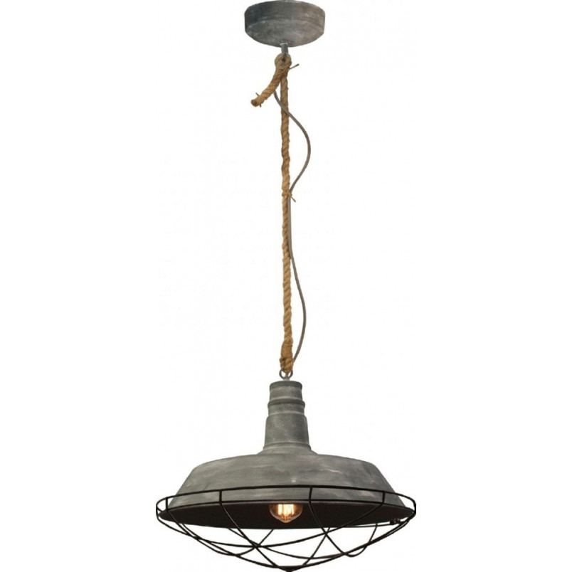 Lampa Wisząca Industrialna Rope | Szara, Betonowa - Brilliant