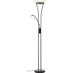 Lampa podłogowa szklana antyczna Finn LED czarna - Brilliant