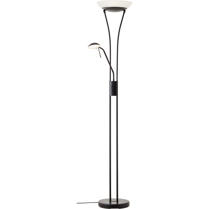 Lampa podłogowa szklana antyczna Finn LED czarna - Brilliant