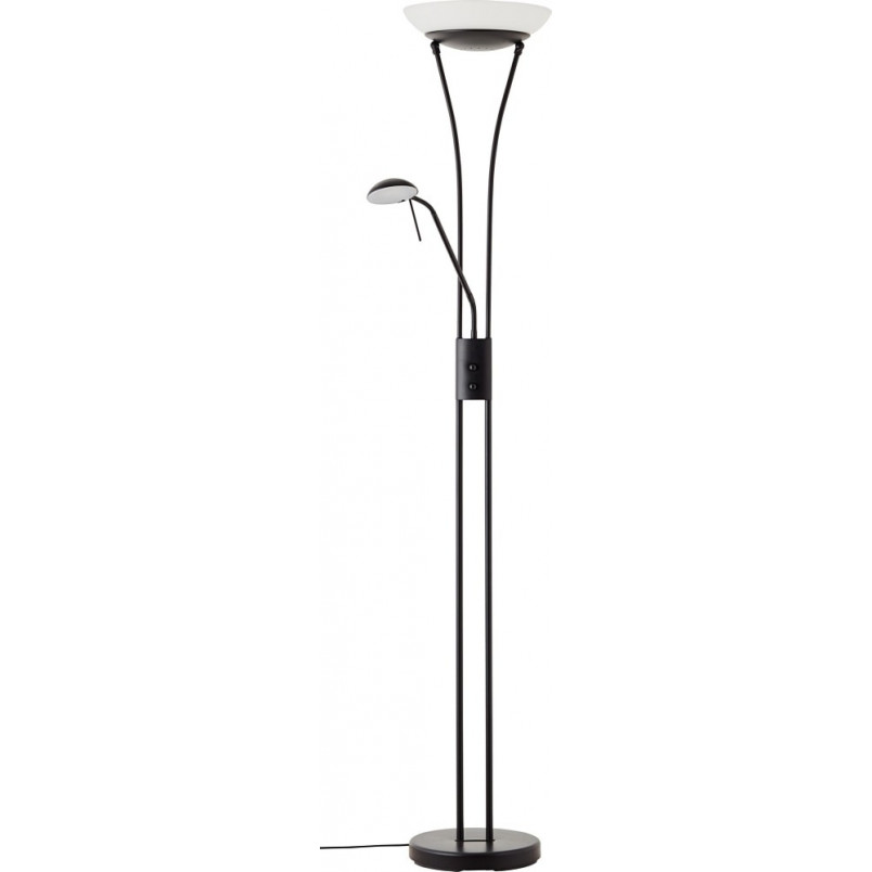 Lampa podłogowa szklana antyczna Finn LED czarna - Brilliant