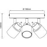 Reflektor sufitowy Andres LED III | Czarne lampy Brilliant