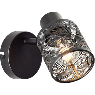 Kinkiet ażurowy Bano czarny Brilliant | Elegancki design
