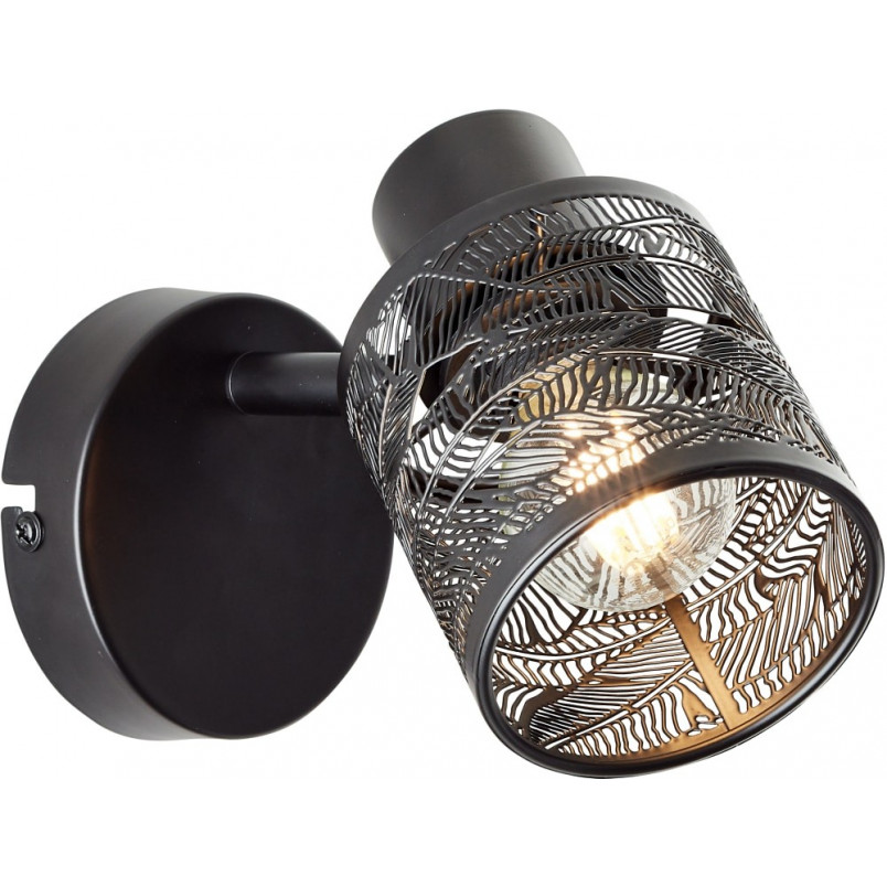 Kinkiet ażurowy Bano czarny Brilliant | Elegancki design