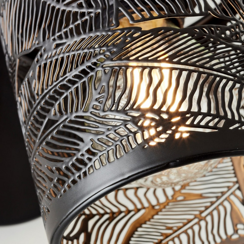 Kinkiet ażurowy Bano czarny Brilliant | Elegancki design