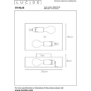 Kinkiet Lucide Ovalis czarny - nowoczesny design