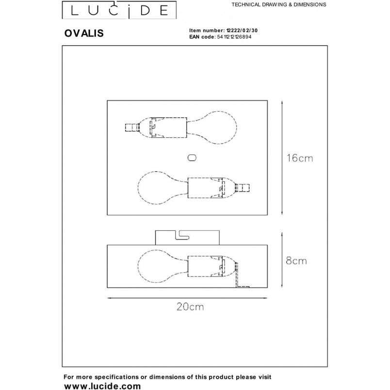 Kinkiet Lucide Ovalis czarny - nowoczesny design