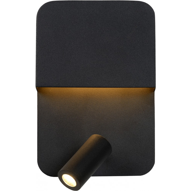 Kinkiet Boxer LED czarny Lucide | Czytanie + USB