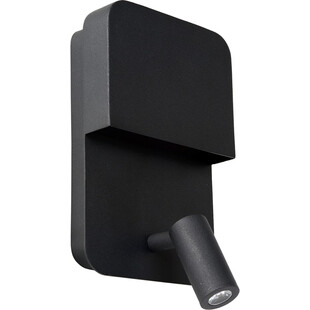Kinkiet Boxer LED czarny Lucide | Czytanie + USB