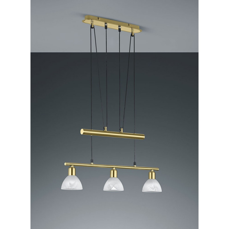 Lampa wisząca Levisto III | Biała, Mosiądz | Trio