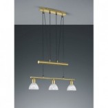 Lampa wisząca Levisto III | Biała, Mosiądz | Trio