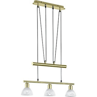 Lampa wisząca Levisto III | Biała, Mosiądz | Trio
