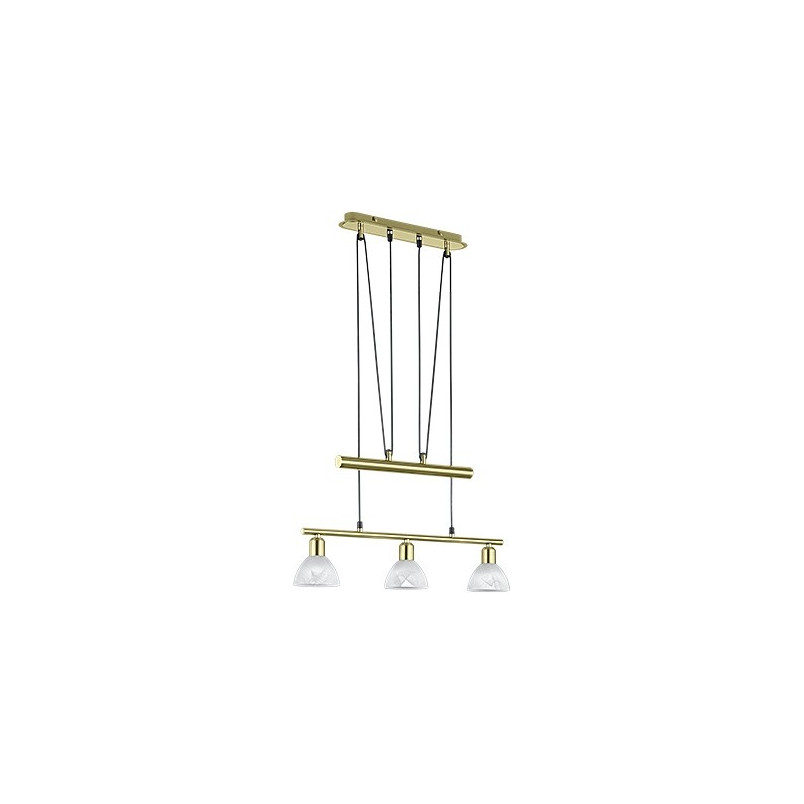 Lampa wisząca Levisto III | Biała, Mosiądz | Trio