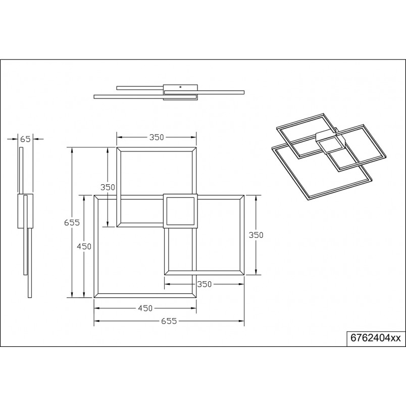 Plafon LED Hydra III Trio - Nowoczesny Design, 65cm
