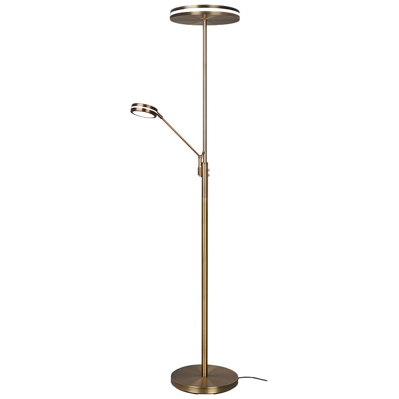 Lampy podłogowe do salonu | Lampa podłogowa nowoczesna z lampką do czytania Franklin LED patyna Trio