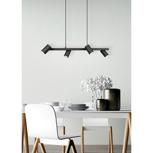 Lampa wisząca czarna Marley IV Trio - 80cm, 4 reflektory