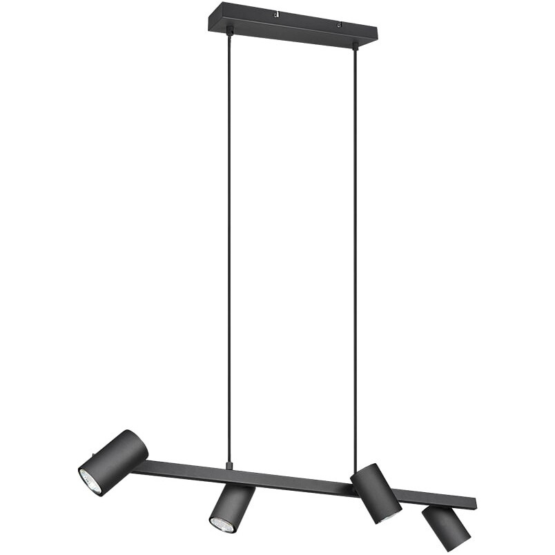 Lampa wisząca czarna Marley IV Trio - 80cm, 4 reflektory