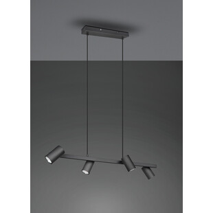 Lampa wisząca czarna Marley IV Trio - 80cm, 4 reflektory